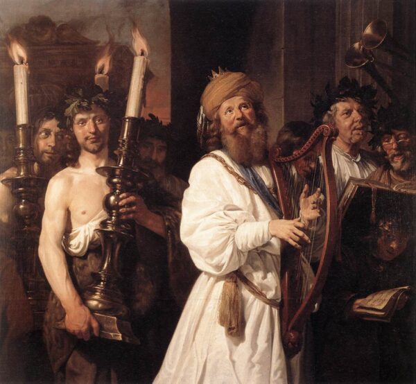 David Playing the Harp by Jan De Bray