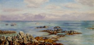View From The Balcony Of Cliff Cottage, Lee Bay, North Devon by John Brett - hand-painted oil reproduction