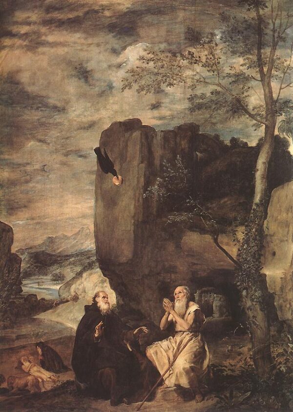 Sts Paul the Hermit and Anthony Abbot by Diego Velasquez