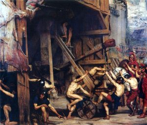 The Catapault by Edward John Poynter - hand-painted oil reproduction