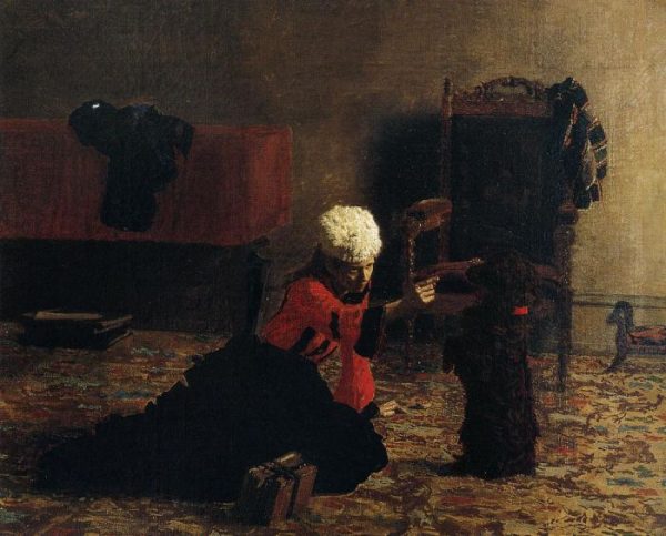Elizabeth Crowell With A Dog by Thomas Eakins