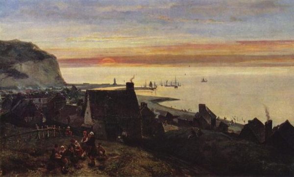Etretat Harbour by Johan Jongkind