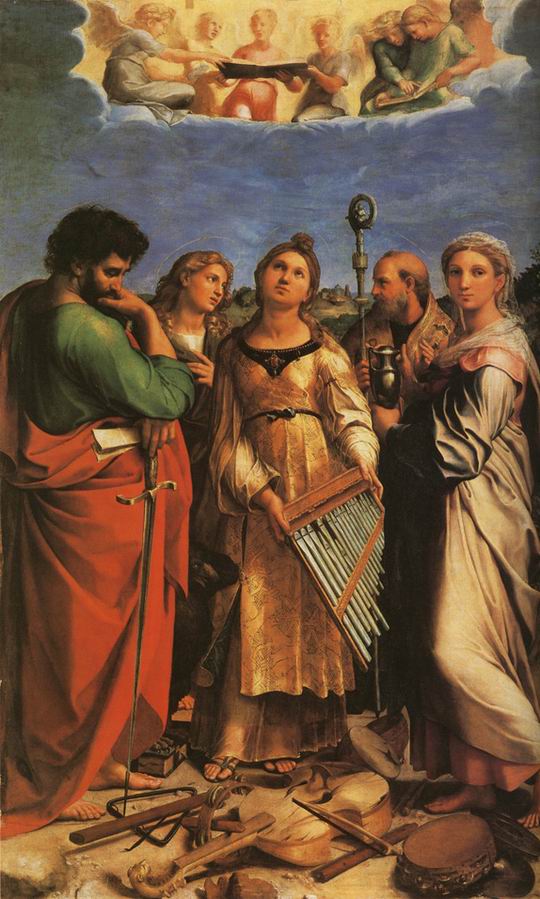 St Cecilia with Sts Paul John Evangeliste  Augustine