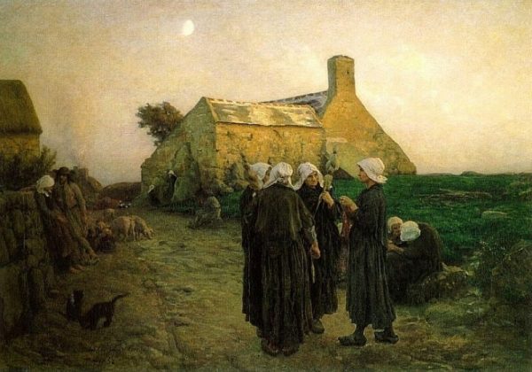 Evening in the Hamlet of Finistere by Jules Breton