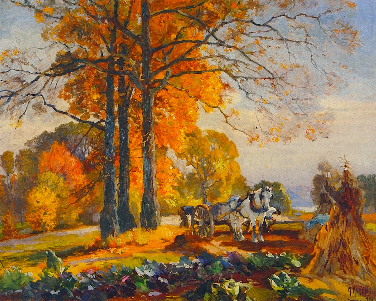 Farmers with Horse Cart