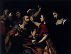 Tobias Healing the Blindness of His Father by Jacques Blanchard - hand-painted oil reproduction