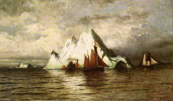 Fishing Boats and Icebergs by William Bradford