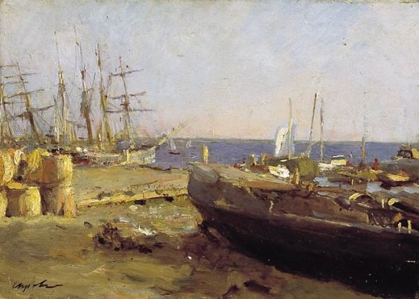 Fishing Vessels in Arkhangelsk by Valentin Alexandrovich Serov