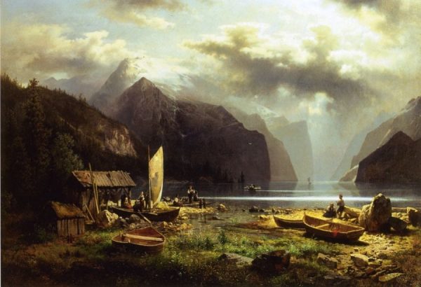 Fishing Village by Hermann Ottomar Herzog
