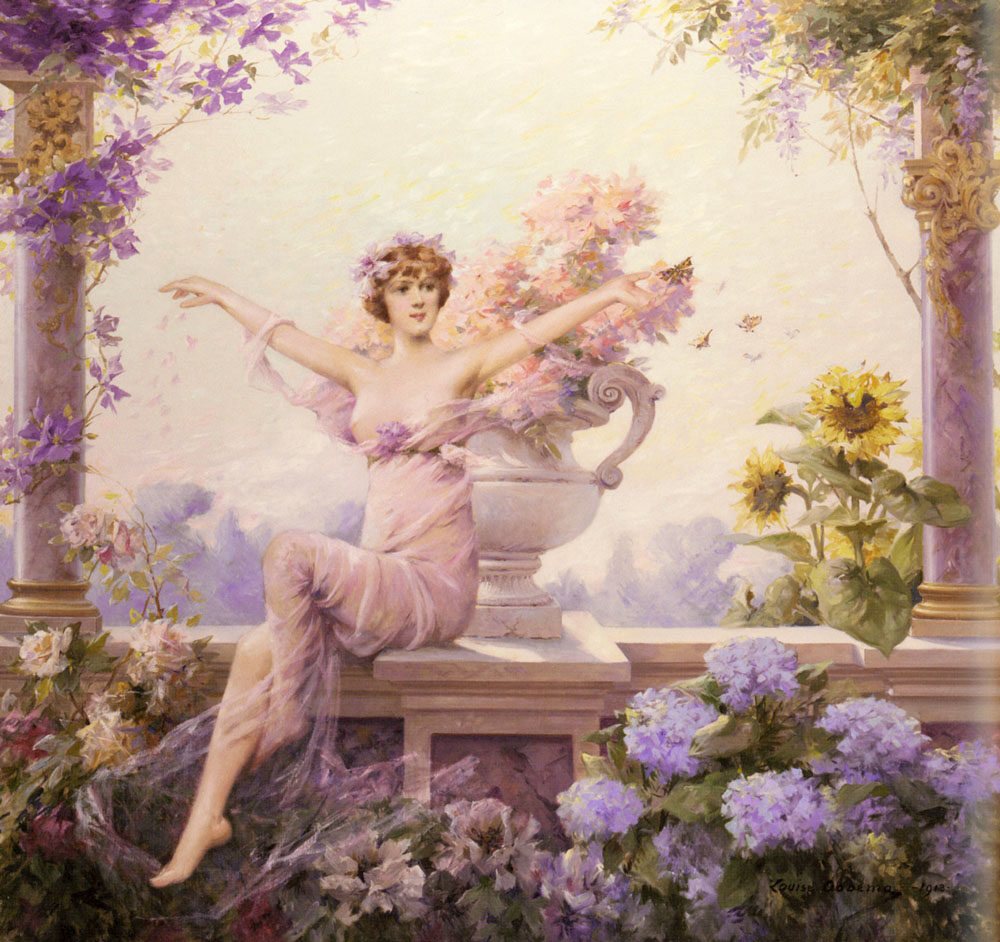 Flora-1913 by Louise Abbema - hand-painted oil reproduction
