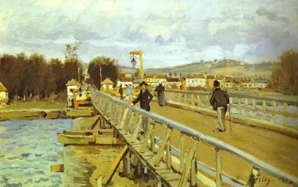 Footbridge at Argentueil by Alfred Sisley
