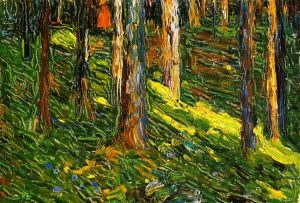 Forest Landscape with Red Figure by Wassily Kandinsky - hand-painted oil reproduction