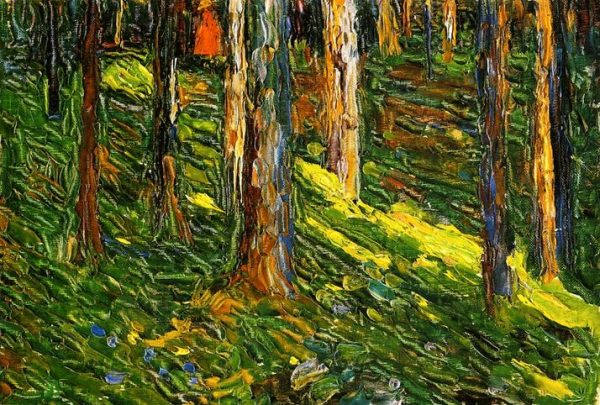 Forest Landscape with Red Figure by Wassily Kandinsky