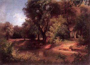 Forest Scene with River by Sandor Brodszky - hand-painted oil reproduction