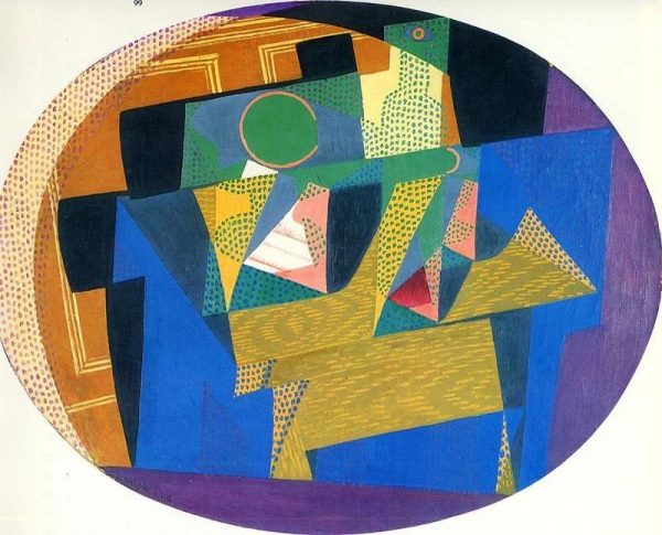 Fruit Bowl with Bottle by Juan Gris