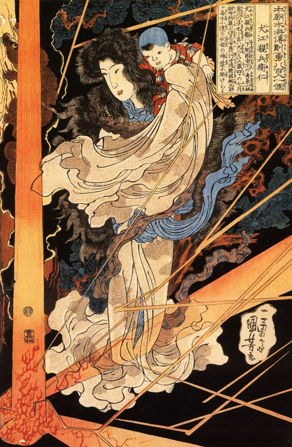 Fusehime Saving Inue Shimbyoe Masahi by Utagawa Kuniyoshi