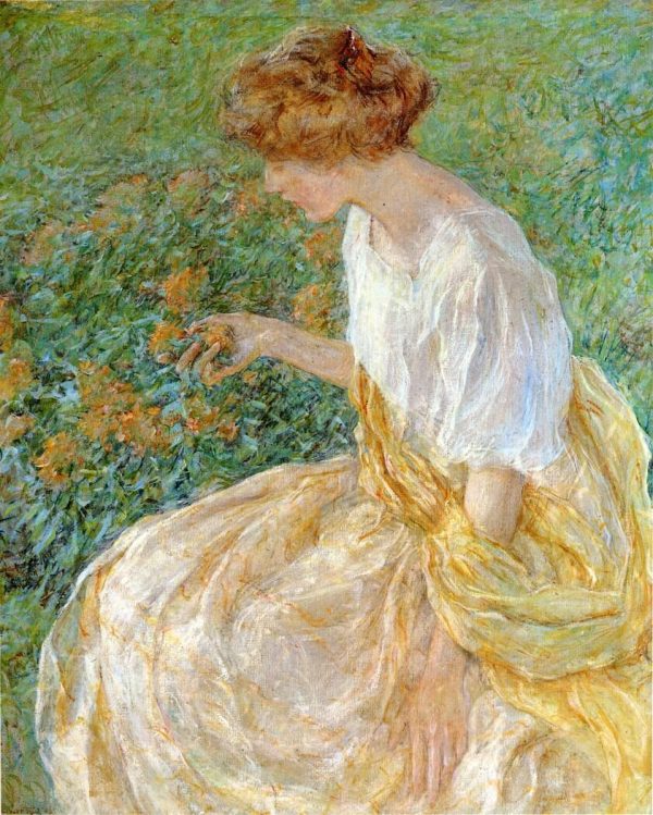 The Yellow Flower aka The Artist's Wife in the Garden by Robert Reid