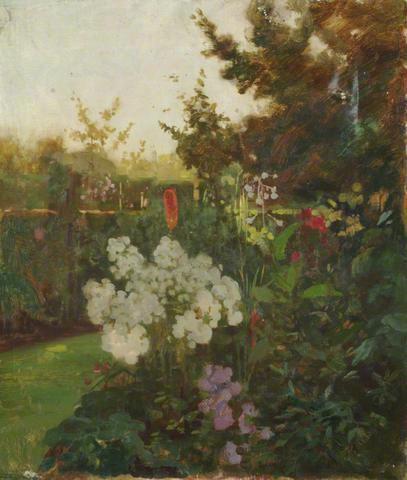 Garden Flower Scene by Benjamin Haughton - hand-painted oil reproduction