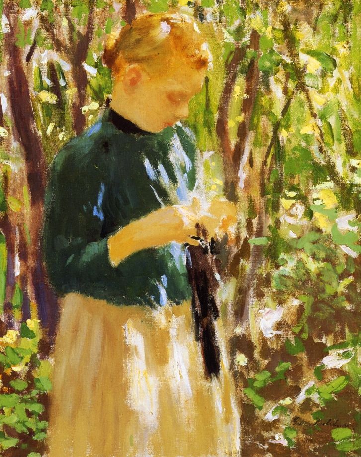 Girl Knitting by Gari Melchers