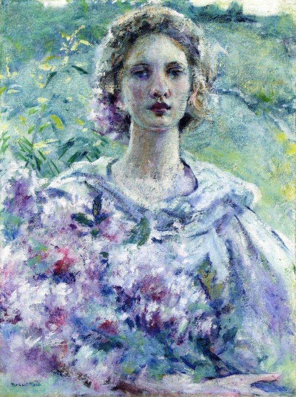 Girl With Flowers by Robert Reid