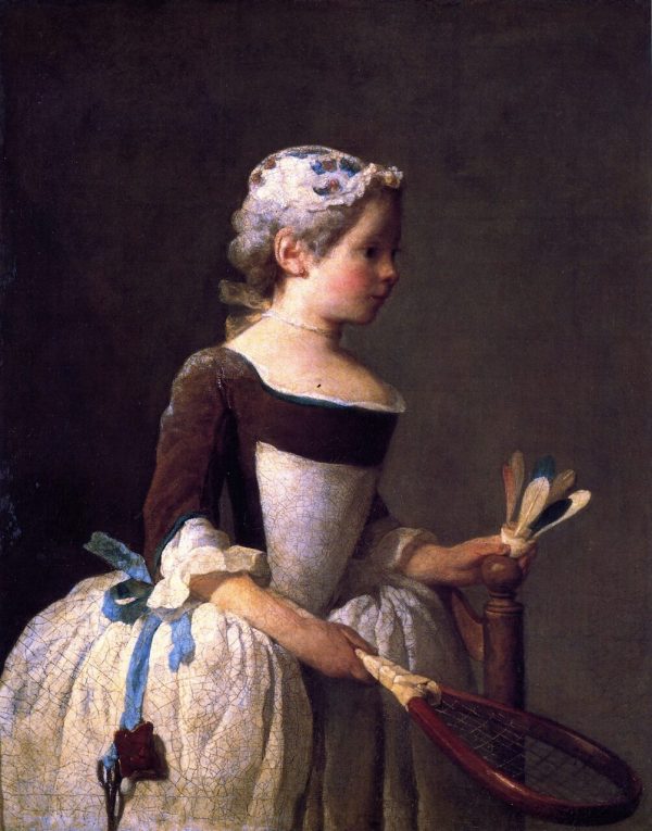 Girl with Shuttlecock by Jean-Baptiste-Simeon Chardin