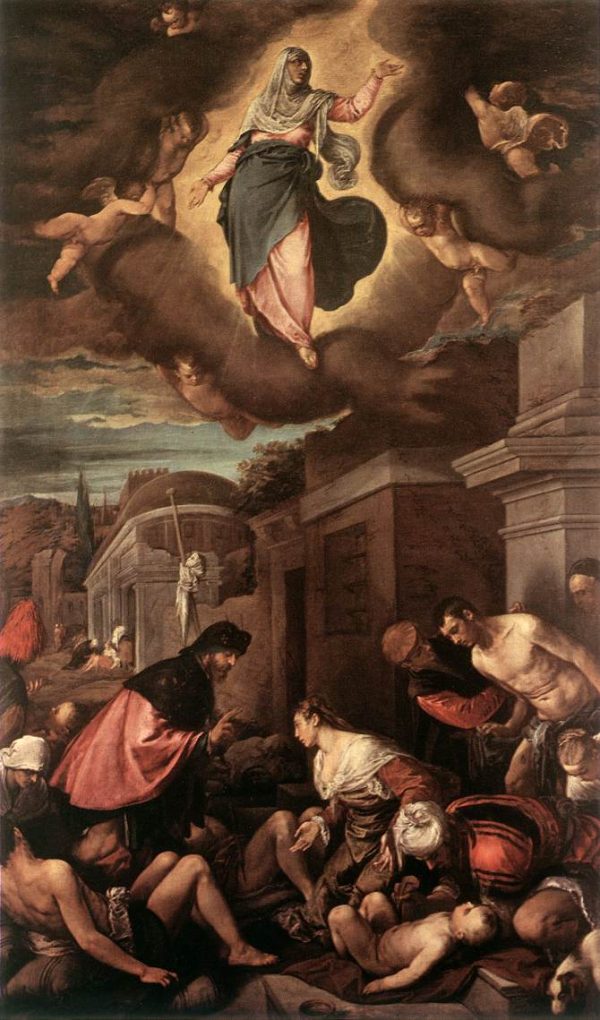 Saint Roche Among the Plague Victims and the Madonna in Glory by Jacopo Bassano