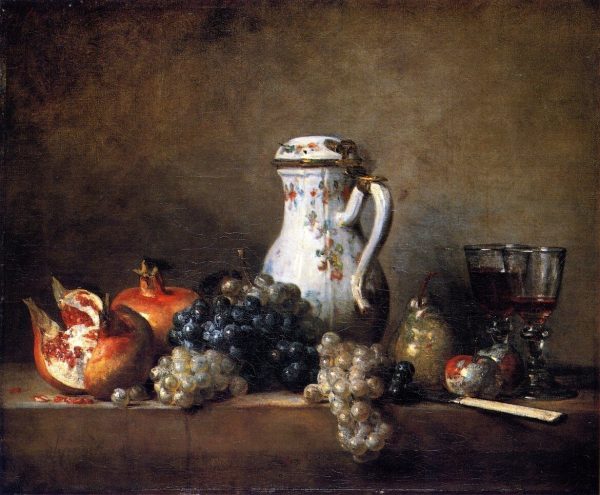 Grapes and Pomegranatest by Jean-Baptiste-Simeon Chardin