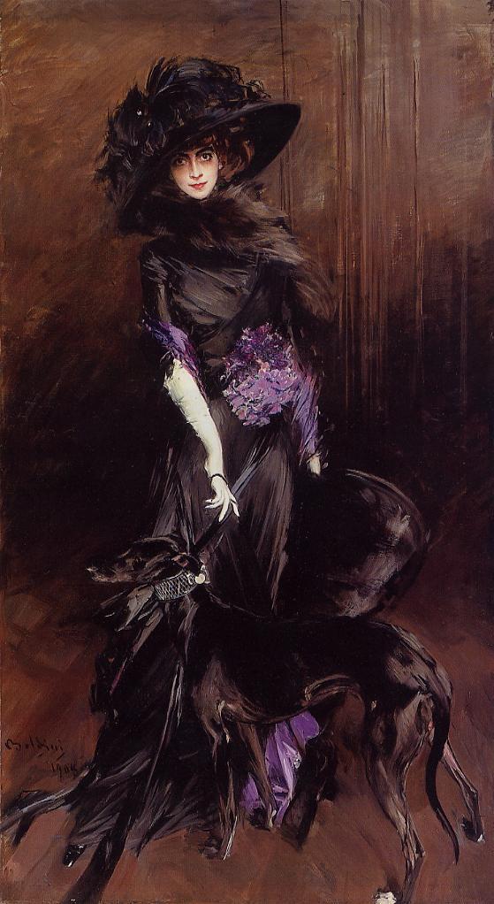 Portrait of the Marchesa Luisa Casati with a Greyhound by Giovanni Boldini