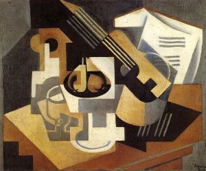 Guitar and Fruit Bowl on a Table by Juan Gris - hand-painted oil reproduction