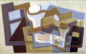 Guitar and Fruit Dish II by Juan Gris - hand-painted oil reproduction