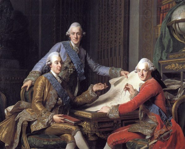 Gustav III with Brothers by Alexander Roslin