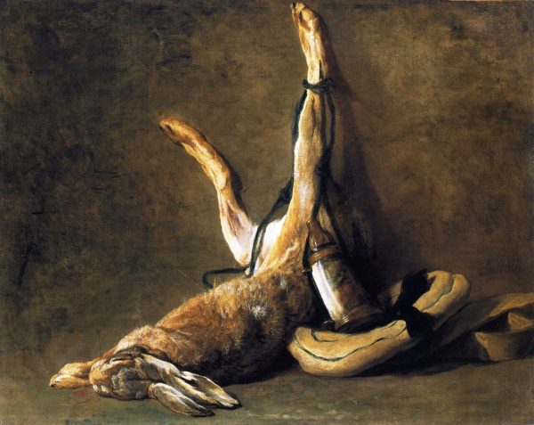 Hare with Game Bag and Powder Flask by Jean-Baptiste-Simeon Chardin