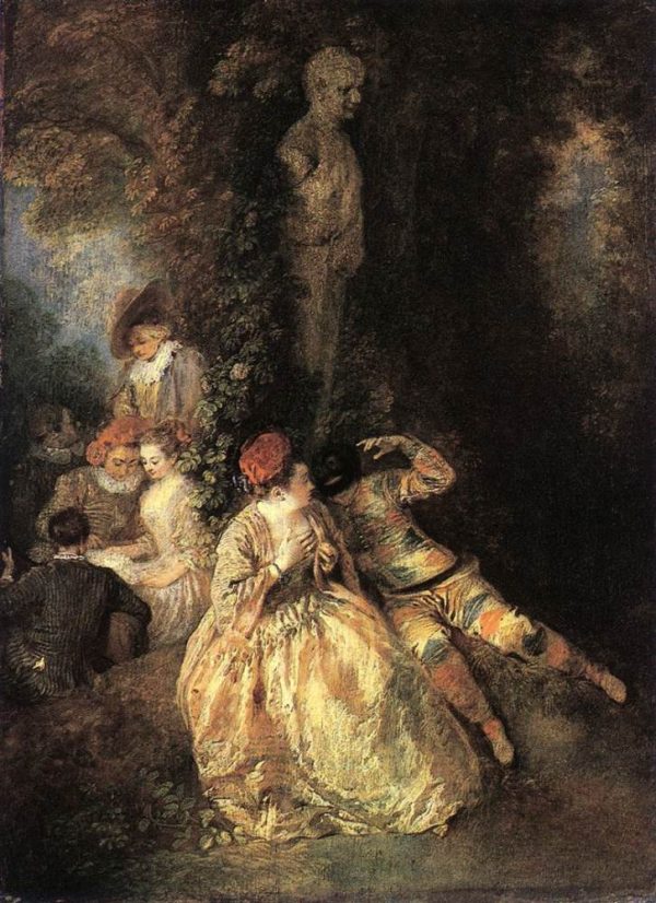 Harlequin and Columbine by Antoine Watteau