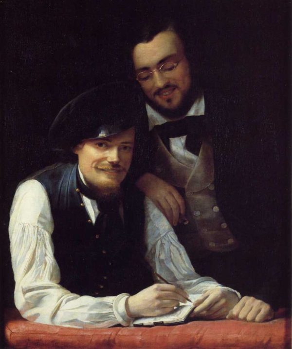 Self-Portrait of the Artist with his Brother, Hermann by Franz Xavier Winterhalter