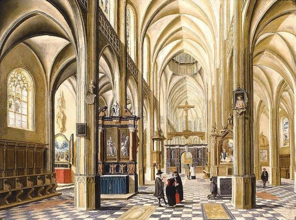 Interior of a Gothic Cathedral by Bartholomeus Van Bassen