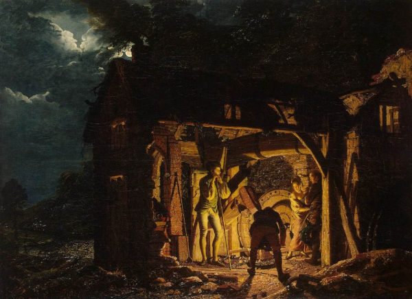 Iron Forge Viewed from Outside by Joseph Wright