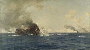 Sinking of The Scharnhorst at the Battle of the Falkland Islands by Thomas Jacques Somerscales - hand-painted oil reproduction