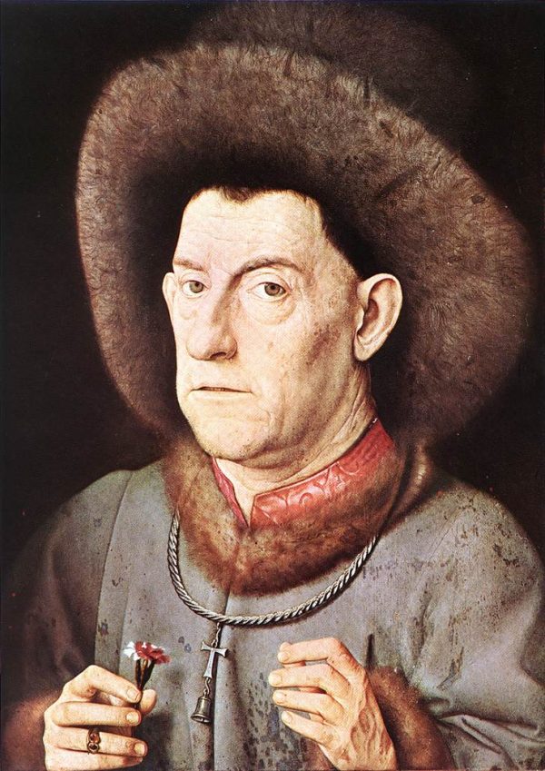 Portrait of a Man with Carnation by Jan Van Eyck