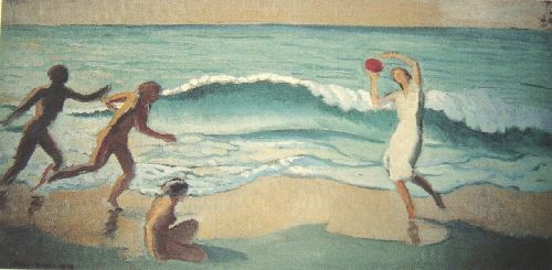 Jeunesse ou vague au ballon rouge by Maurice Denis
