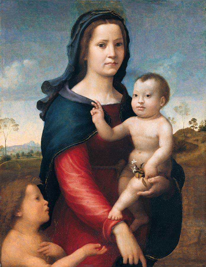 The Madonna and Child with the Infant St John the Baptist by Guiliano Bugiardini - hand-painted oil reproduction