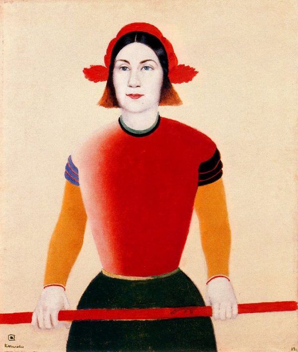 Girl with a red staff by Kasimir Malevich