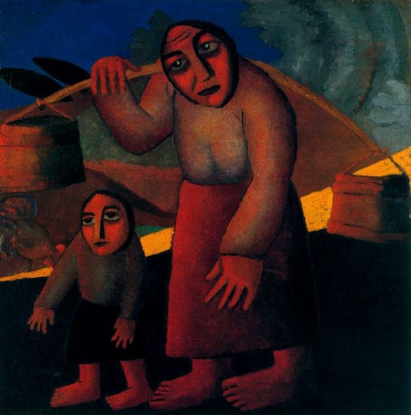 Peasant Woman with Buckets and Child by Kasimir Malevich
