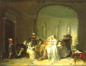 La partie de musique by Jean-Baptiste Mallet - hand-painted oil reproduction