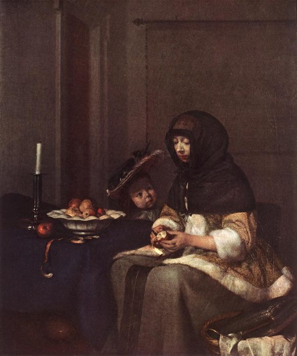 Lady Peeling An Apple by Gerard ter Borch