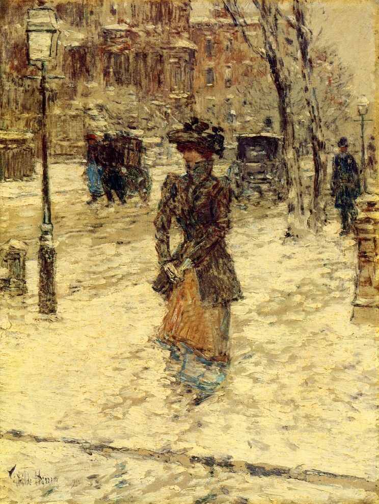 Lady Walking Down Fifth Avenue by Frederick Childe Hassam