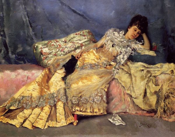 Lady on a Pink Divan by Julius LeBlanc Stewart