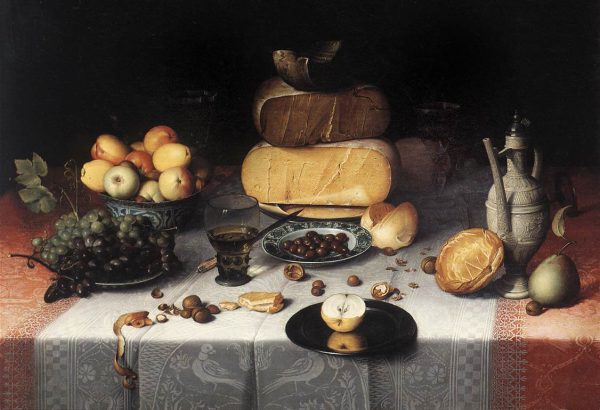Laid Table with Cheeses and Fruit by Floris Claesz van Dijck