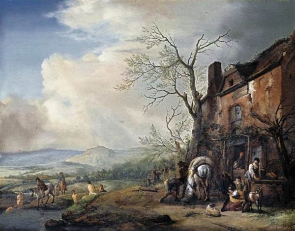 Landscape with Peasants by Philips Wouwerman