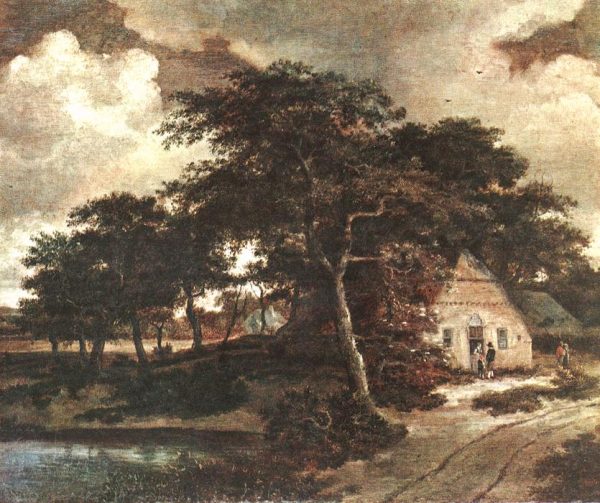 Landscape with a Hut by Meyndert Hobbema