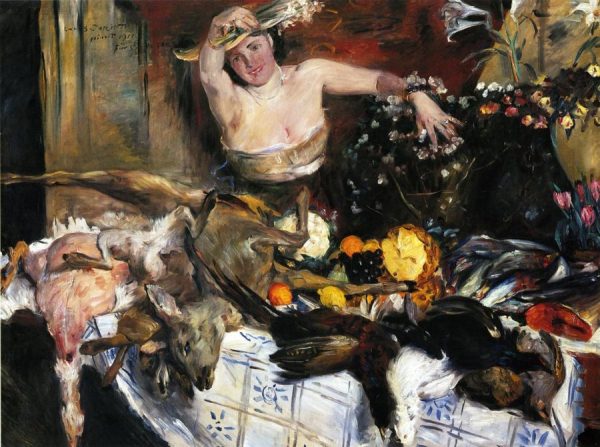 Large Still Life with Figure by Lovis Corinth